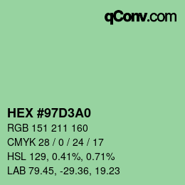 カラーコード: HEX #97D3A0 | qconv.com