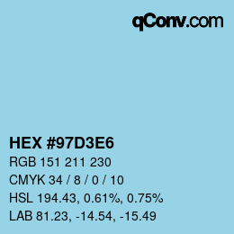 Color code: HEX #97D3E6 | qconv.com