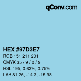 Color code: HEX #97D3E7 | qconv.com