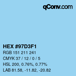 Color code: HEX #97D3F1 | qconv.com