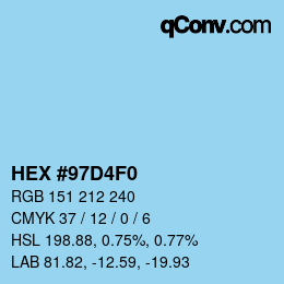 Color code: HEX #97D4F0 | qconv.com