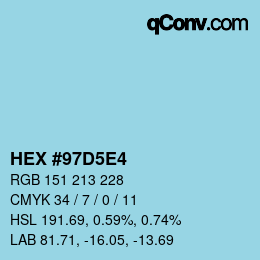 Color code: HEX #97D5E4 | qconv.com