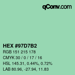 カラーコード: HEX #97D7B2 | qconv.com