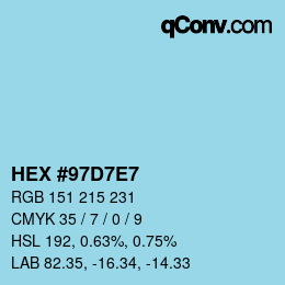 Color code: HEX #97D7E7 | qconv.com