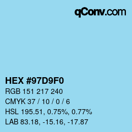 Color code: HEX #97D9F0 | qconv.com