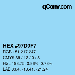 Color code: HEX #97D9F7 | qconv.com