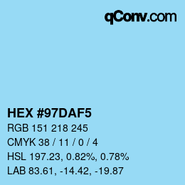 カラーコード: HEX #97DAF5 | qconv.com