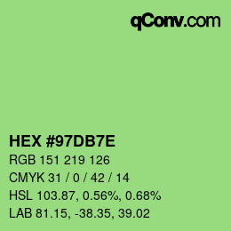 Color code: HEX #97DB7E | qconv.com