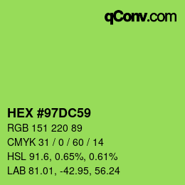 Color code: HEX #97DC59 | qconv.com