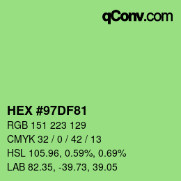 Color code: HEX #97DF81 | qconv.com