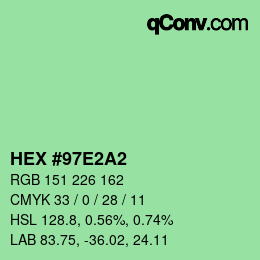 颜色代码: HEX #97E2A2 | qconv.com