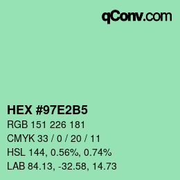 Color code: HEX #97E2B5 | qconv.com
