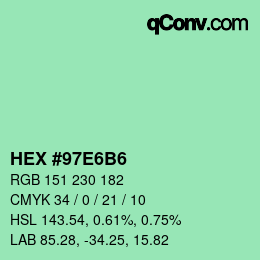 Color code: HEX #97E6B6 | qconv.com