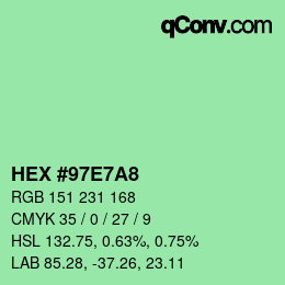 Color code: HEX #97E7A8 | qconv.com