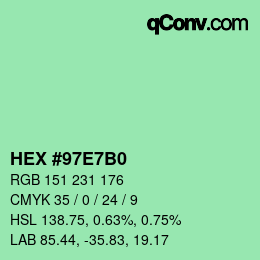 Color code: HEX #97E7B0 | qconv.com
