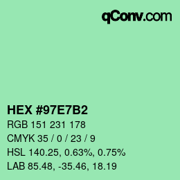 颜色代码: HEX #97E7B2 | qconv.com