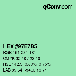 Color code: HEX #97E7B5 | qconv.com