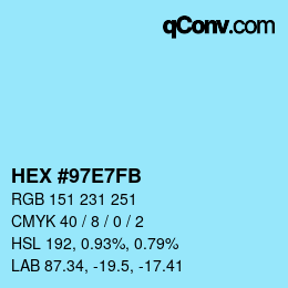 Color code: HEX #97E7FB | qconv.com