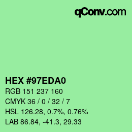 颜色代码: HEX #97EDA0 | qconv.com