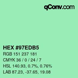 カラーコード: HEX #97EDB5 | qconv.com