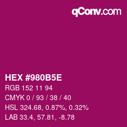 Código de color: HEX #980B5E | qconv.com