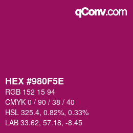 Color code: HEX #980F5E | qconv.com