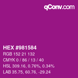 Color code: HEX #981584 | qconv.com
