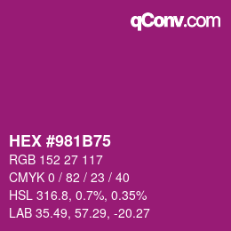 颜色代码: HEX #981B75 | qconv.com