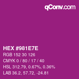 Color code: HEX #981E7E | qconv.com