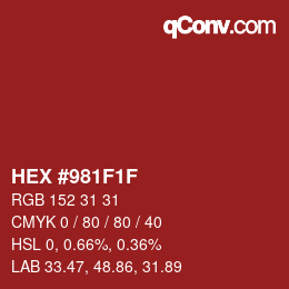 Color code: HEX #981F1F | qconv.com
