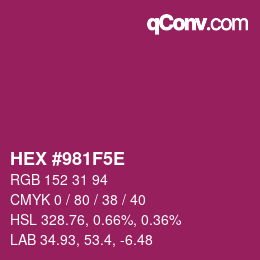 Color code: HEX #981F5E | qconv.com