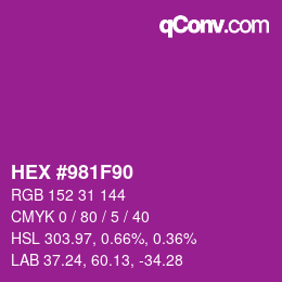 Color code: HEX #981F90 | qconv.com