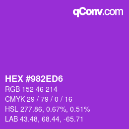 颜色代码: HEX #982ED6 | qconv.com