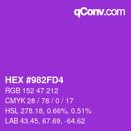 Color code: HEX #982FD4 | qconv.com