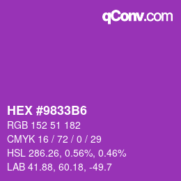 Color code: HEX #9833B6 | qconv.com