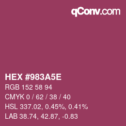 Color code: HEX #983A5E | qconv.com