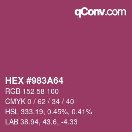 Color code: HEX #983A64 | qconv.com
