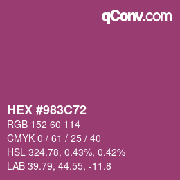 Color code: HEX #983C72 | qconv.com