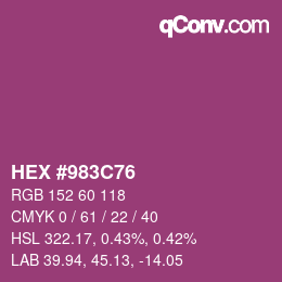 Color code: HEX #983C76 | qconv.com
