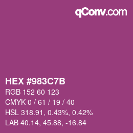 Color code: HEX #983C7B | qconv.com