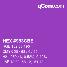 Farbcode: HEX #983CBE | qconv.com