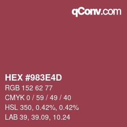 Color code: HEX #983E4D | qconv.com