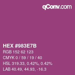 Color code: HEX #983E7B | qconv.com