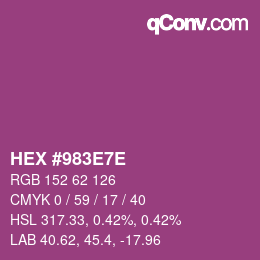 Color code: HEX #983E7E | qconv.com