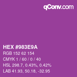 Color code: HEX #983E9A | qconv.com