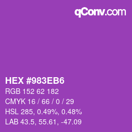 カラーコード: HEX #983EB6 | qconv.com