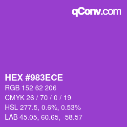 Color code: HEX #983ECE | qconv.com