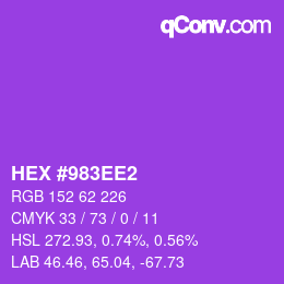 カラーコード: HEX #983EE2 | qconv.com