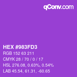 Color code: HEX #983FD3 | qconv.com