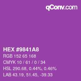 Color code: HEX #9841A8 | qconv.com